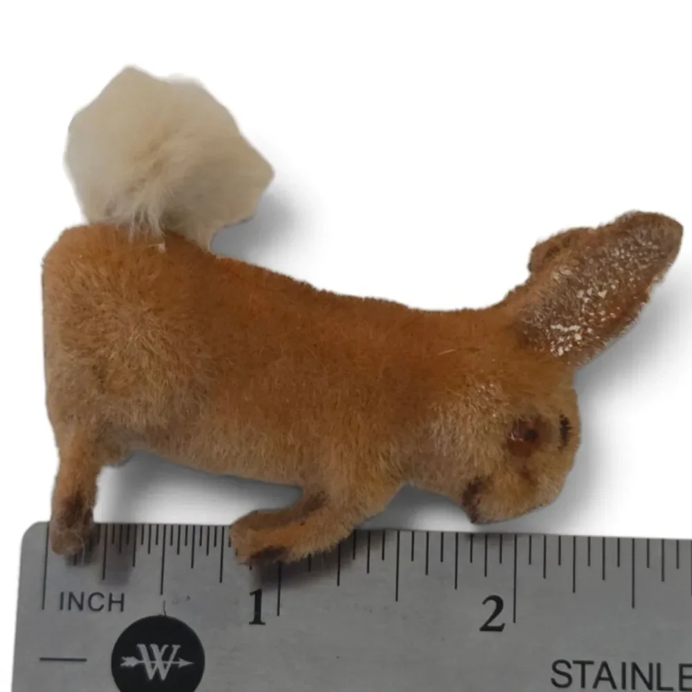Vintage Wagner Kunstlerschutz Rabbit Flocked Figurine West Germany Handwork 1960